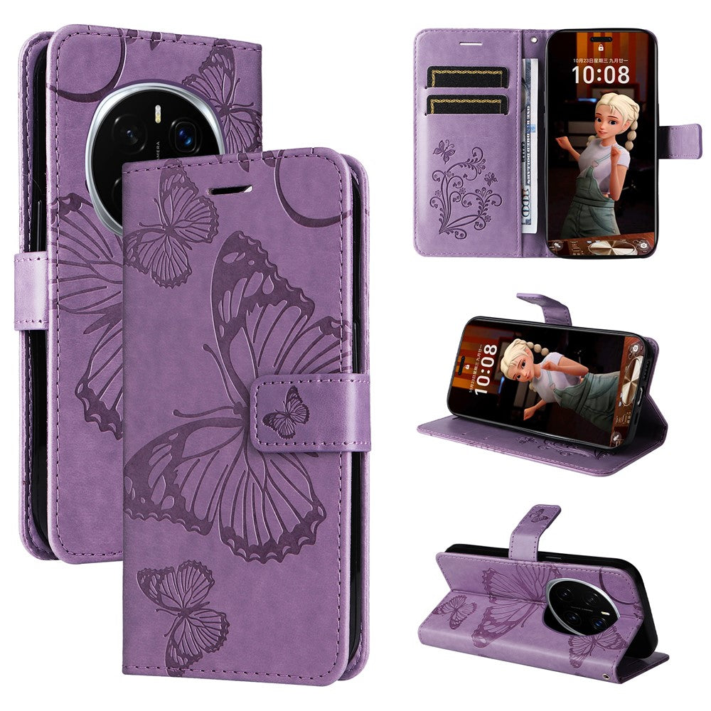 For Honor Magic7 Pro 5G Wallet Case Floral Butterfly Imprinted Leather Phone Cover Stand