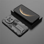 For Huawei Mate 70 Case PC + TPU Shockproof Phone Cover with Kickstand - Black