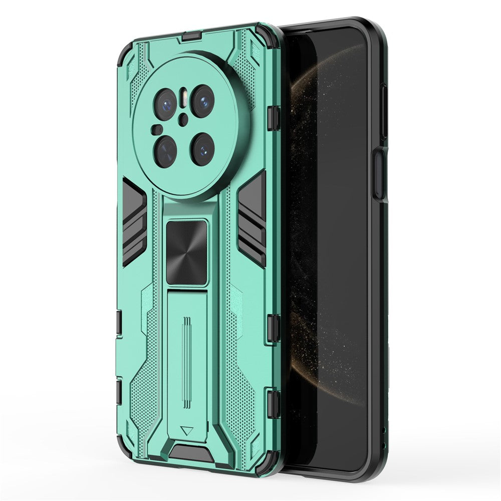 For Huawei Mate 70 Case PC + TPU Shockproof Phone Cover with Kickstand - Black
