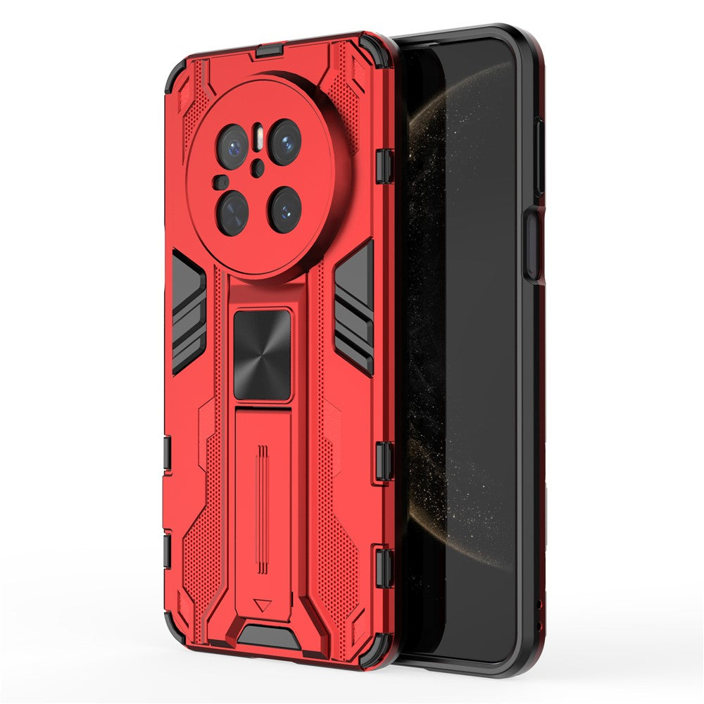 For Huawei Mate 70 Case PC + TPU Shockproof Phone Cover with Kickstand - Black