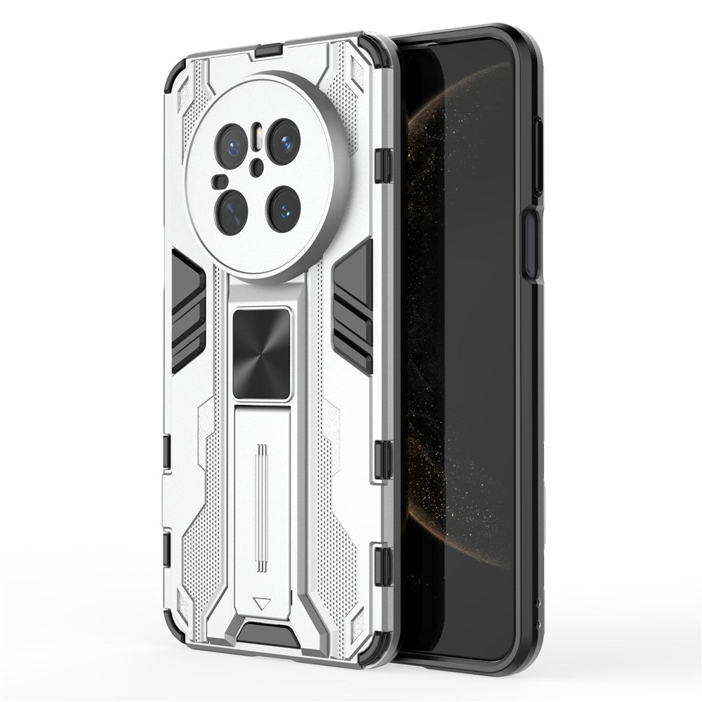 For Huawei Mate 70 Case PC + TPU Shockproof Phone Cover with Kickstand - Black