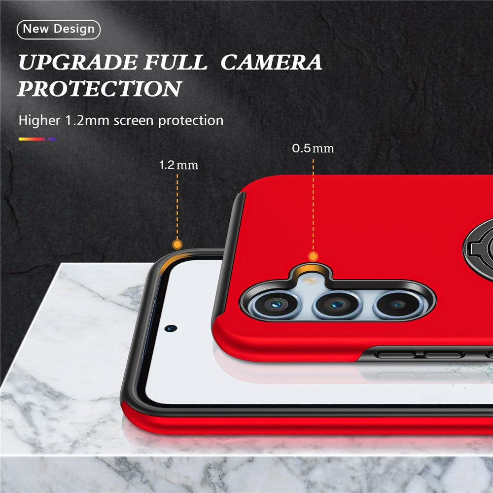 For Samsung Galaxy A26 5G Case PC + TPU Phone Cover with Rotatable Ring Holder