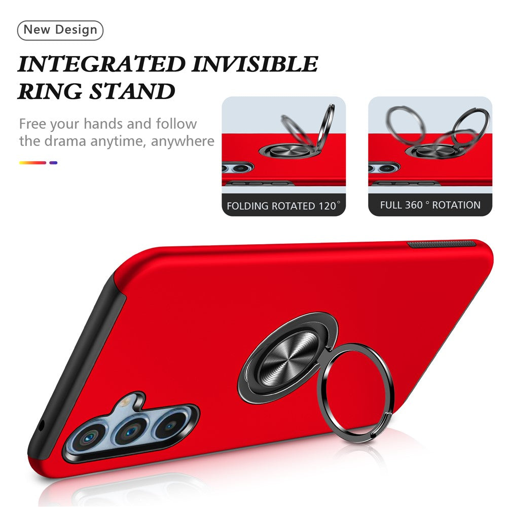 For Samsung Galaxy A26 5G Case PC + TPU Phone Cover with Rotatable Ring Holder