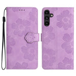 For Samsung Galaxy A26 5G Case Flower Design Leather Wallet Phone Cover with Wrist Strap