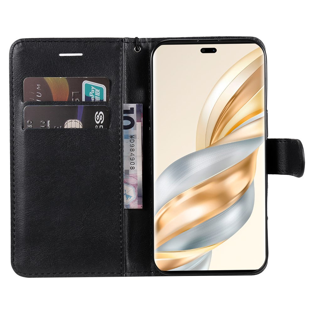 For Honor X60 Pro 5G / Magic7 Lite 5G / X9c 5G Case Solid Color Leather Mobile Cover Wallet Stand with Strap
