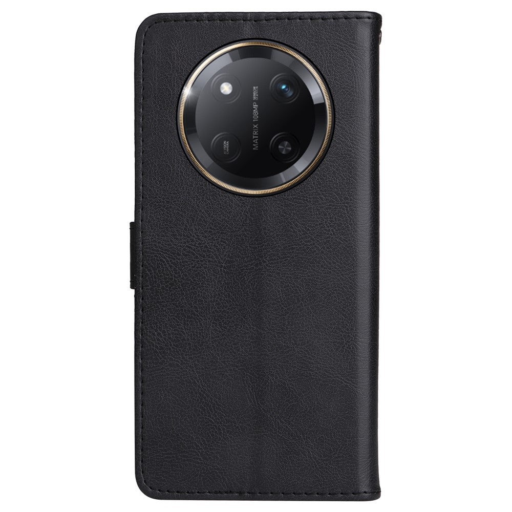 For Honor X60 Pro 5G / Magic7 Lite 5G / X9c 5G Case Solid Color Leather Mobile Cover Wallet Stand with Strap