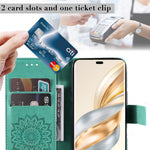 For Honor Magic7 Lite 5G / X9c 5G / X60 Pro 5G Phone Case Sunflower Imprinted Leather Wallet Stand Cover with Strap