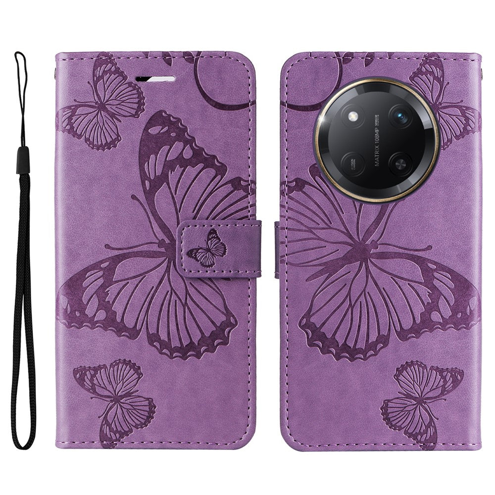 For Honor X60 Pro 5G / Magic7 Lite 5G / X9c 5G Wallet Case Floral Butterfly Imprinted Leather Phone Cover Stand