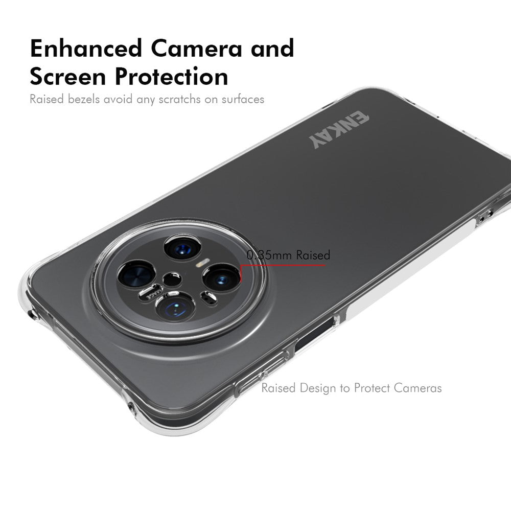 ENKAY HAT PRINCE För Huawei Mate 70 Genomskinligt mobilskal Stötsäkert Halkfritt TPU-Skal