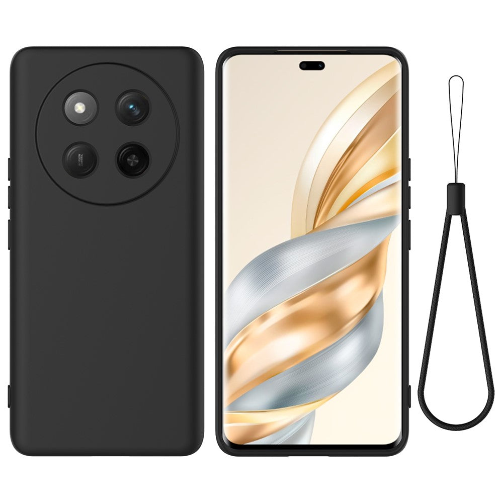 For Honor Magic7 Lite 5G / X9c 5G / X60 Pro 5G Case Liquid Silicone Phone Back Cover with Hand Strap