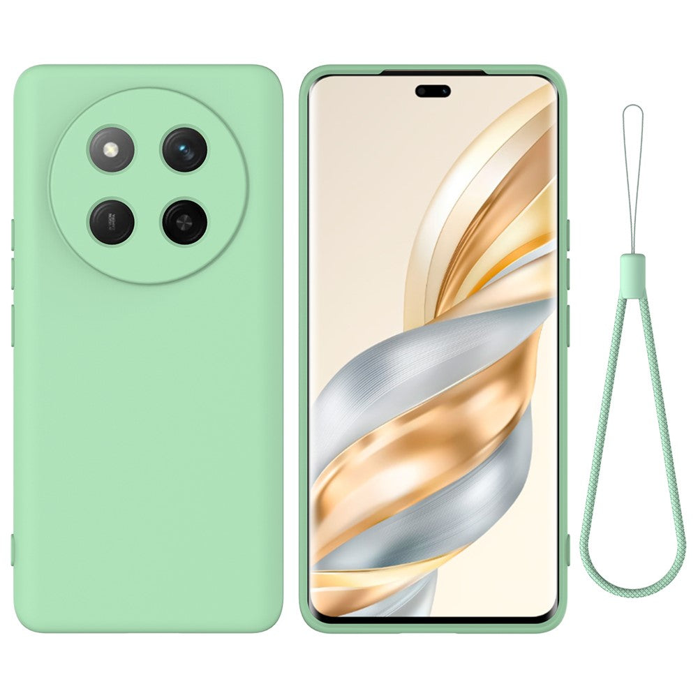 For Honor Magic7 Lite 5G / X9c 5G / X60 Pro 5G Case Liquid Silicone Phone Back Cover with Hand Strap