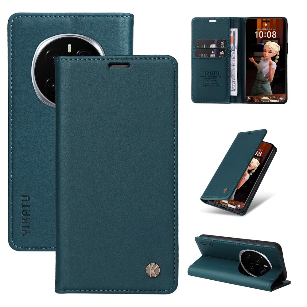YIKATU For Honor Magic7 Pro 5G Phone Cases  Magnetic Closure PU Leather Mobile Cover