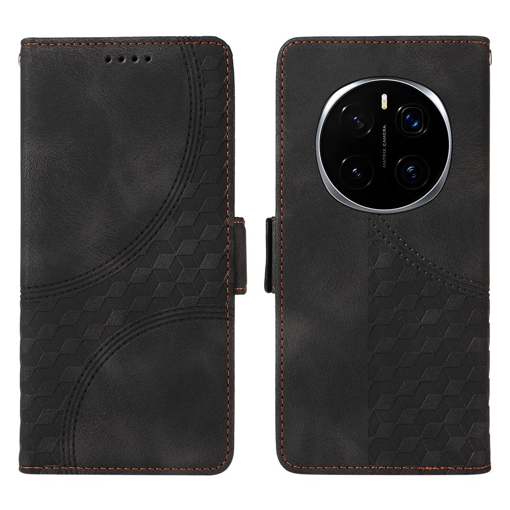 For Honor Magic7 Pro 5G Case PU Leather Phone Cover Rhombus Starry Imprinted