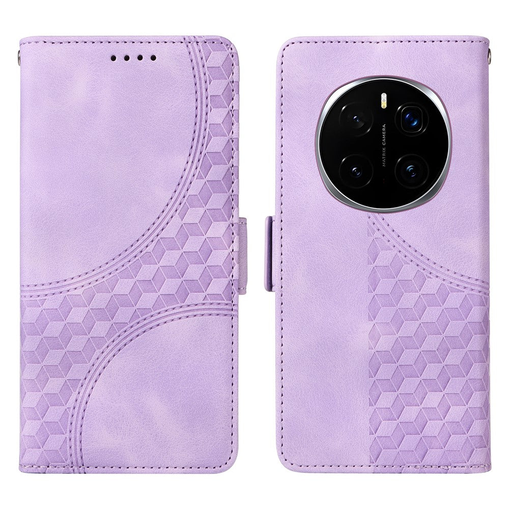 For Honor Magic7 Pro 5G Case PU Leather Phone Cover Rhombus Starry Imprinted