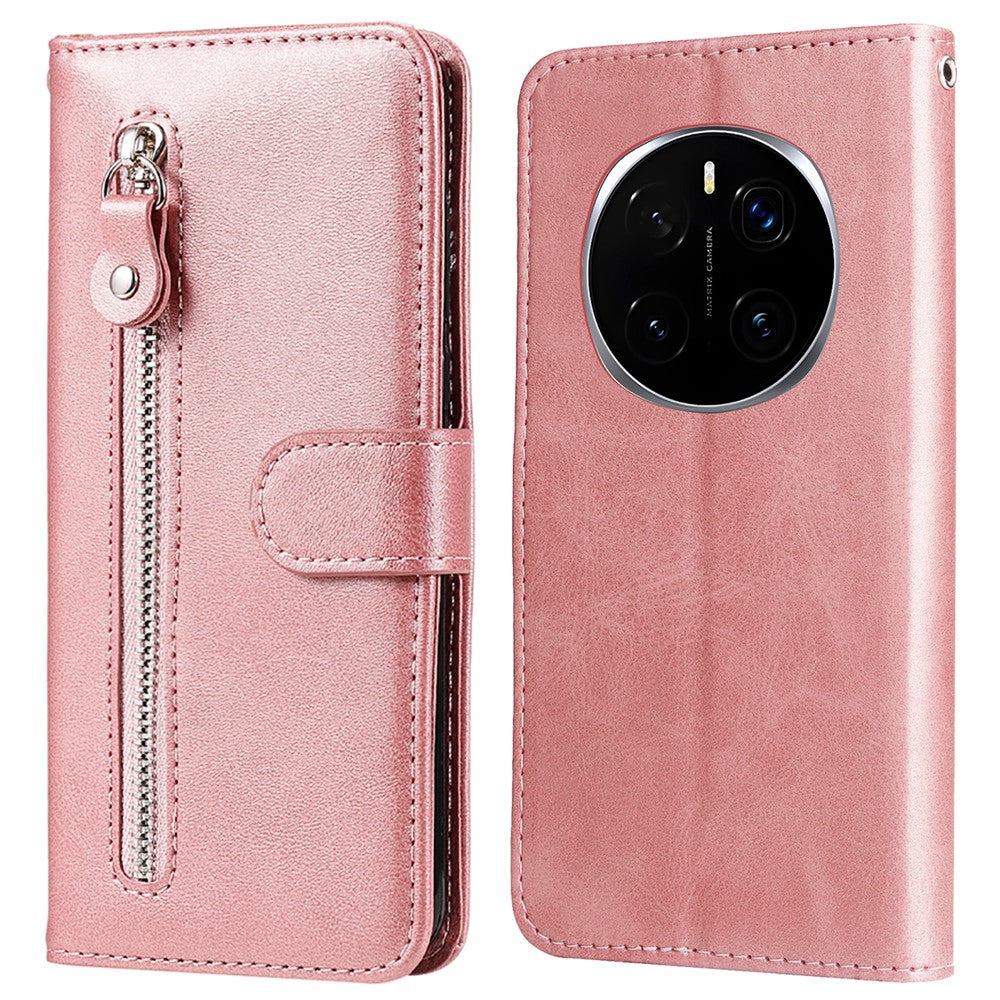 For Honor Magic7 Pro 5G Case Zipper Wallet Calf Texture PU Leather Phone Cover