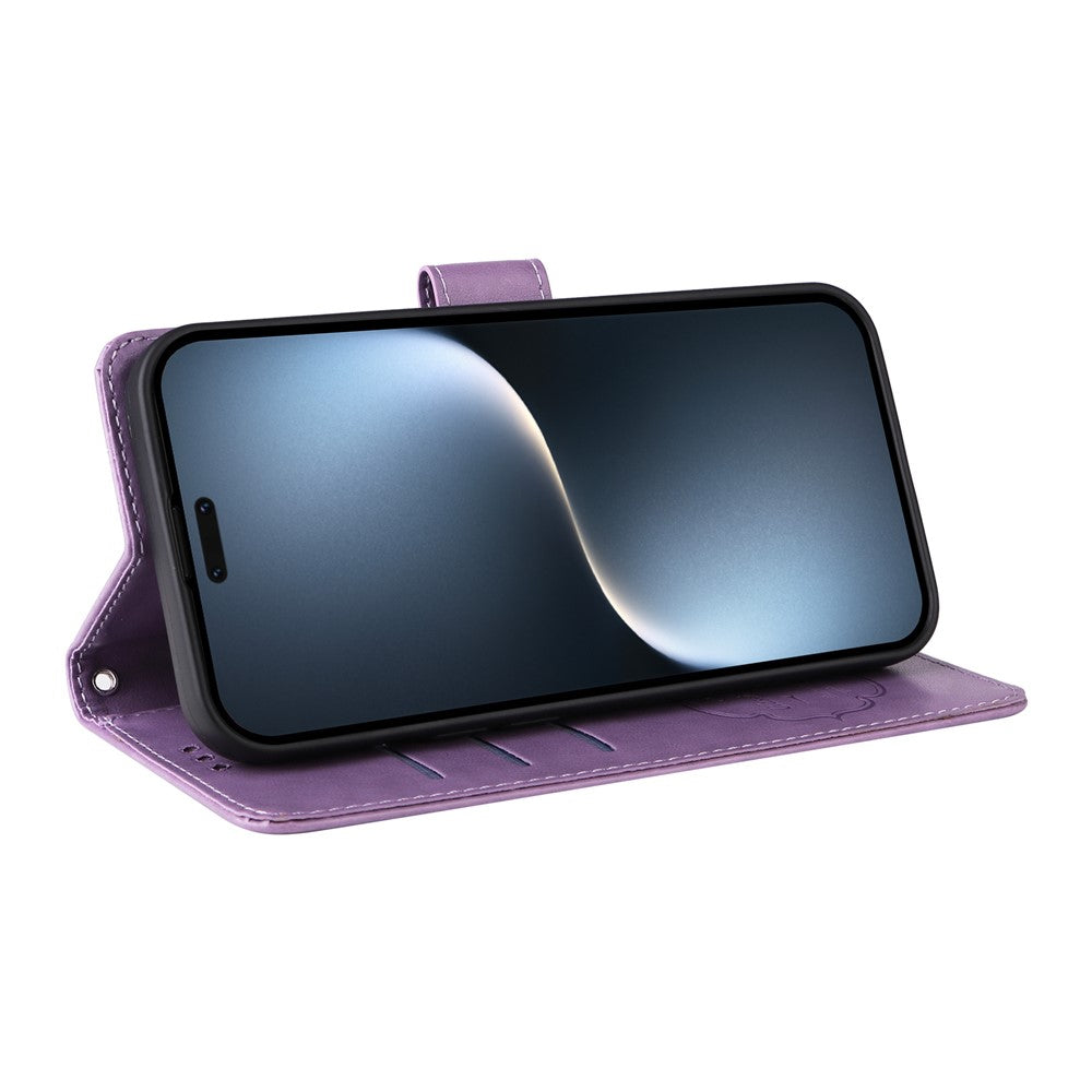 For Honor Magic7 Pro 5G Leather Case Butterfly Floral Imprint Wallet Stand Cover