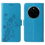 For Honor Magic7 Pro 5G Leather Case Butterfly Floral Imprint Wallet Stand Cover