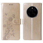 For Honor Magic7 Pro 5G Leather Case Butterfly Floral Imprint Wallet Stand Cover