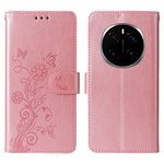 For Honor Magic7 Pro 5G Leather Case Butterfly Floral Imprint Wallet Stand Cover