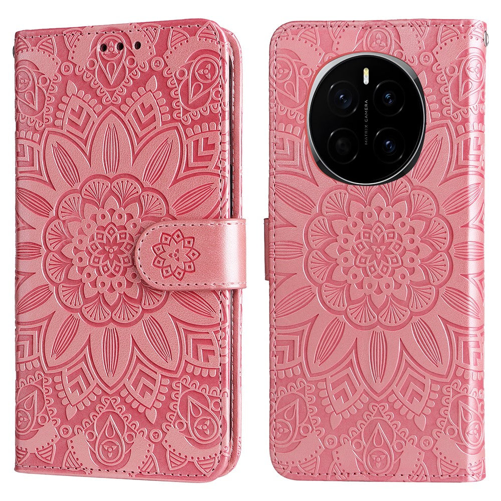For Honor Magic7 5G Case Sunflower Imprint Leather Wallet Phone Cover