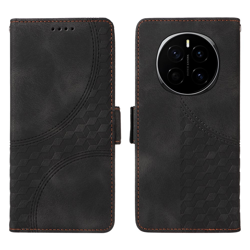 For Honor Magic7 5G Case PU Leather Phone Cover Rhombus Starry Imprinted