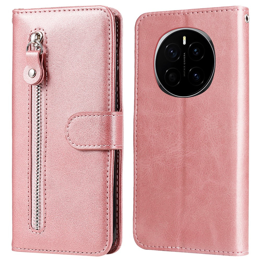 For Honor Magic7 5G Case Zipper Wallet Calf Texture PU Leather Phone Cover