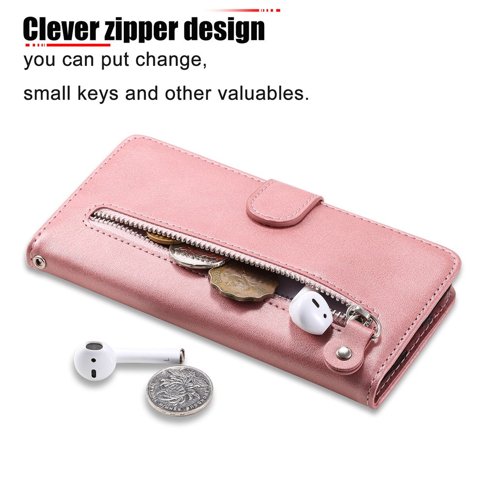 For Honor Magic7 5G Case Zipper Wallet Calf Texture PU Leather Phone Cover