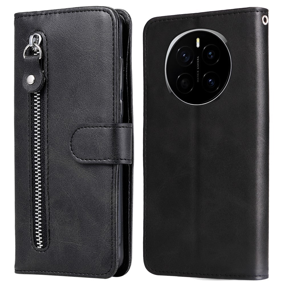 For Honor Magic7 5G Case Zipper Wallet Calf Texture PU Leather Phone Cover