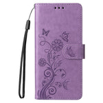 For Honor Magic7 5G Leather Case Butterfly Floral Imprint Wallet Stand Cover