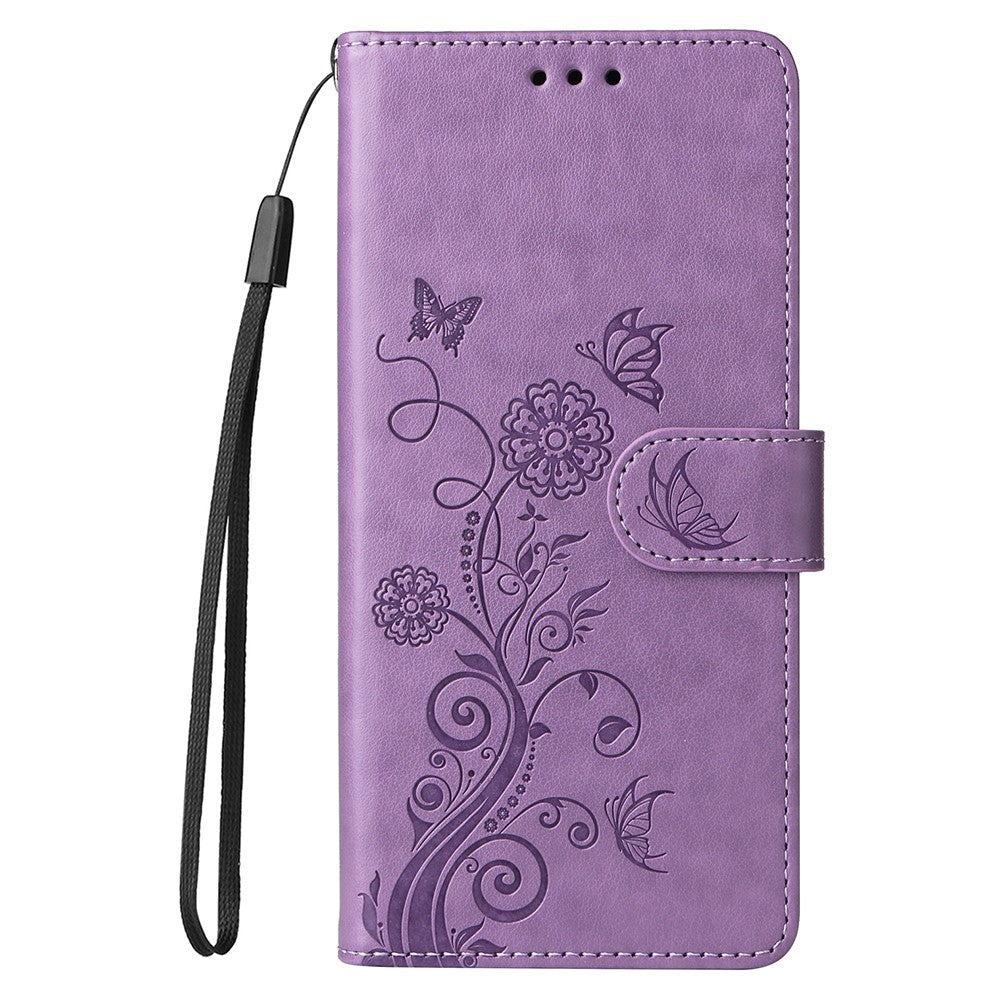 For Honor Magic7 5G Leather Case Butterfly Floral Imprint Wallet Stand Cover