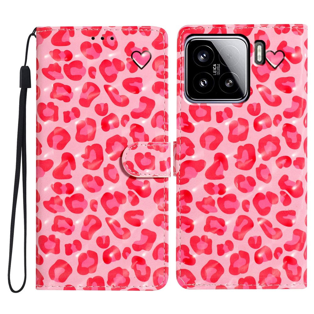For Xiaomi 15 Case PU Leather Wallet Phone Cover 3D Pattern Printing