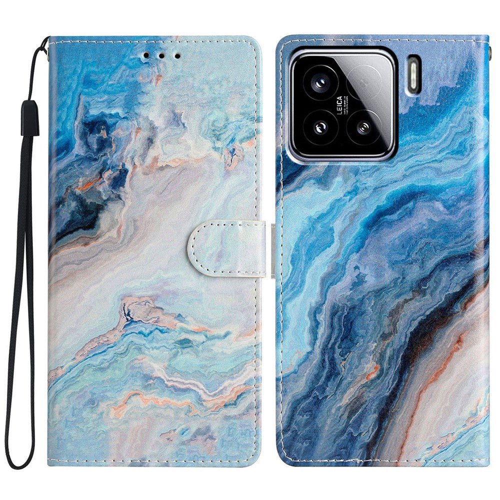 For Xiaomi 15 Wallet Case PU Leather Pattern Printing Stand Phone Cover with Strap