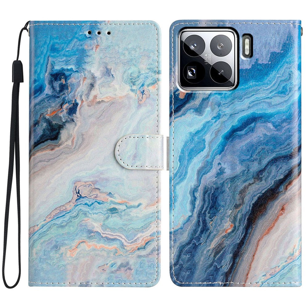 For Xiaomi 15 Pro Wallet Case PU Leather Pattern Printing Stand Phone Cover with Strap