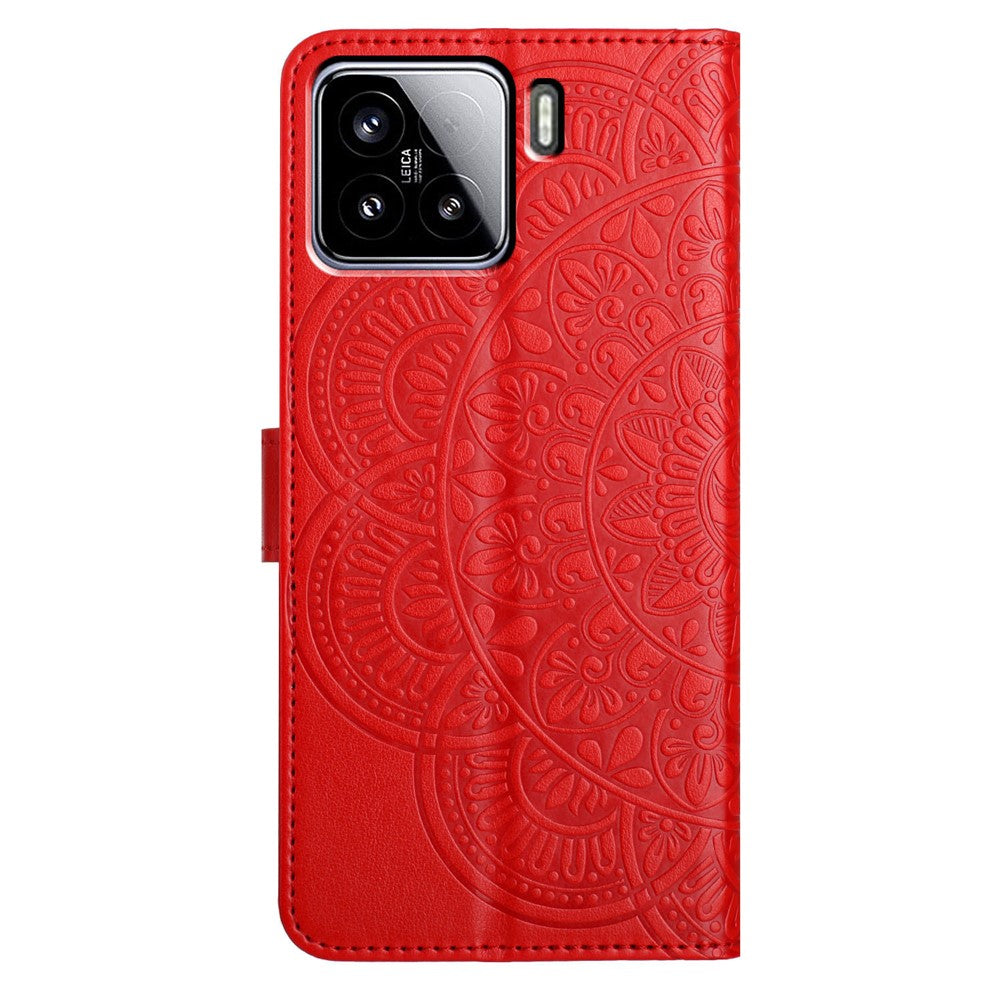 For Xiaomi 15 Leather Case with Card Slots Mandala Pattern Phone Cover Stand