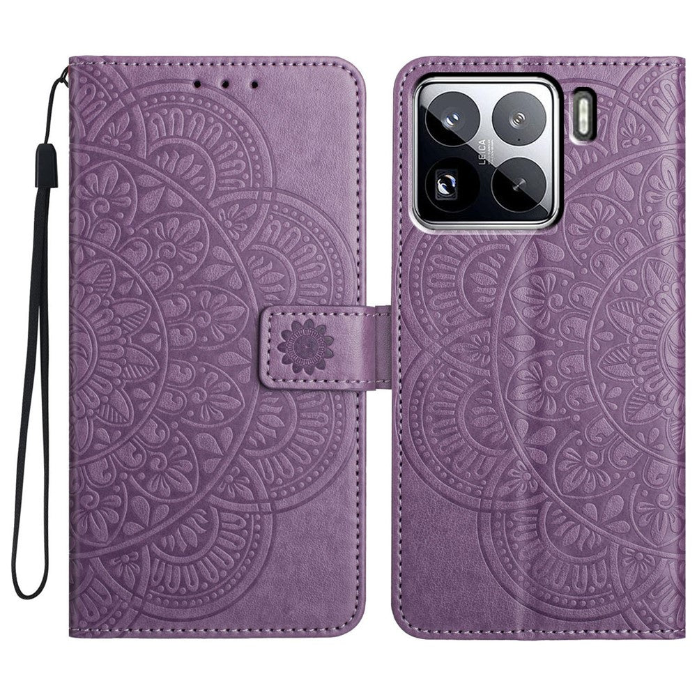For Xiaomi 15 Pro Leather Case with Card Slots Mandala Pattern Phone Cover Stand