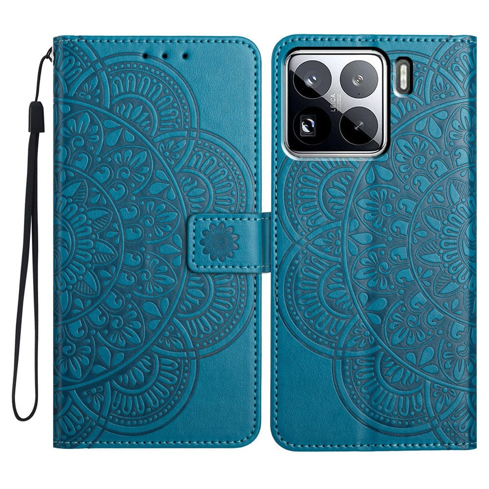 For Xiaomi 15 Pro Leather Case with Card Slots Mandala Pattern Phone Cover Stand