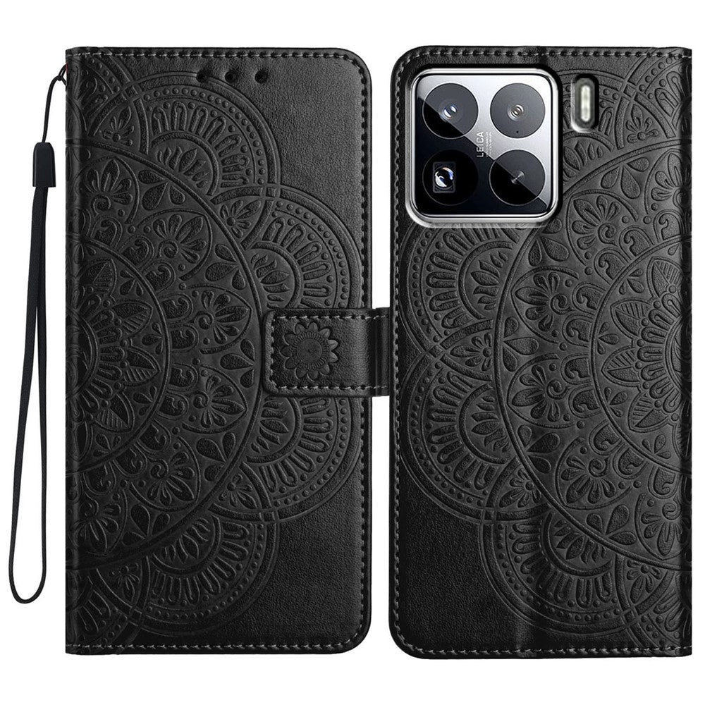 For Xiaomi 15 Pro Leather Case with Card Slots Mandala Pattern Phone Cover Stand