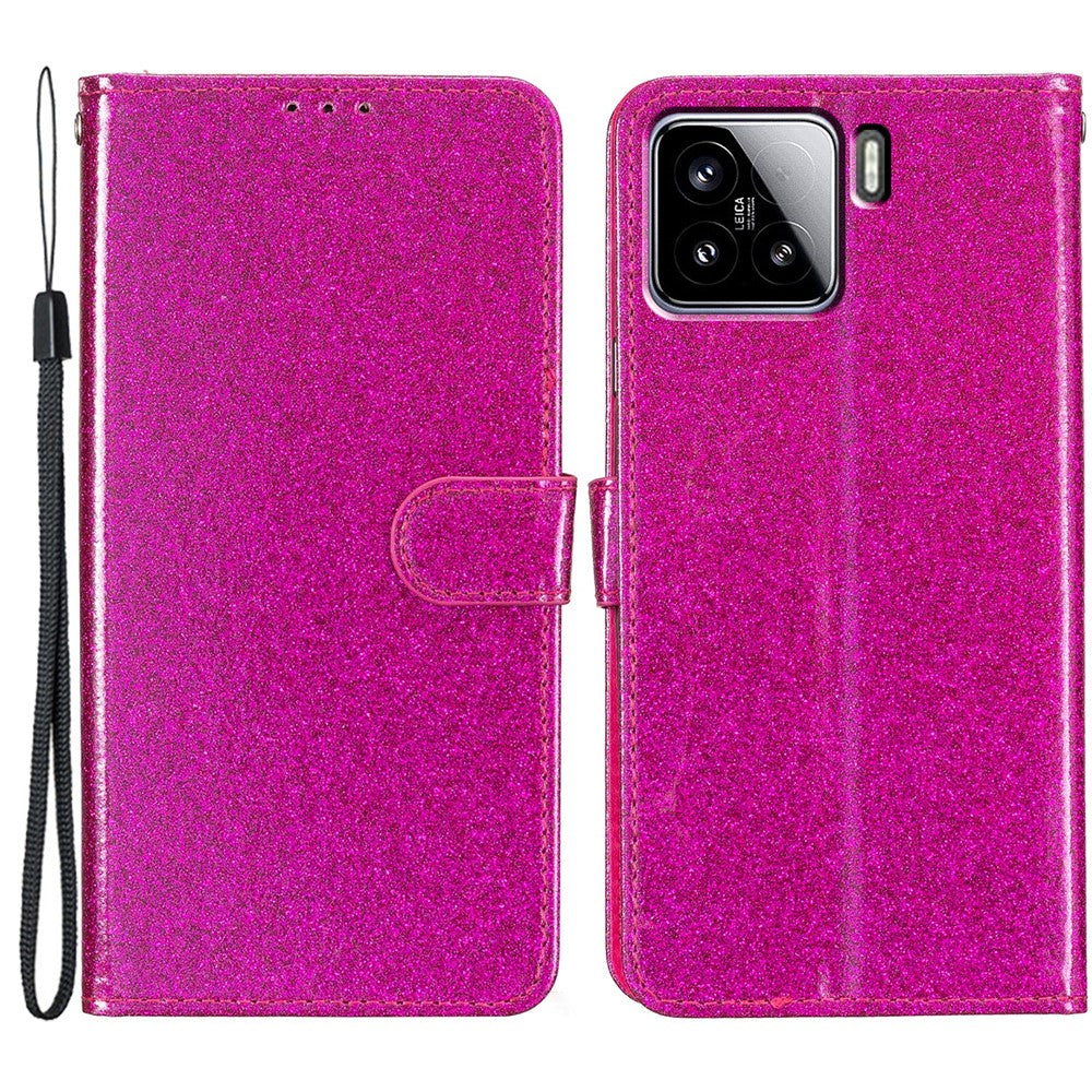 For Xiaomi 15 Pro Wallet Case Glitter Anti-Scratch Leather Phone Cover Stand