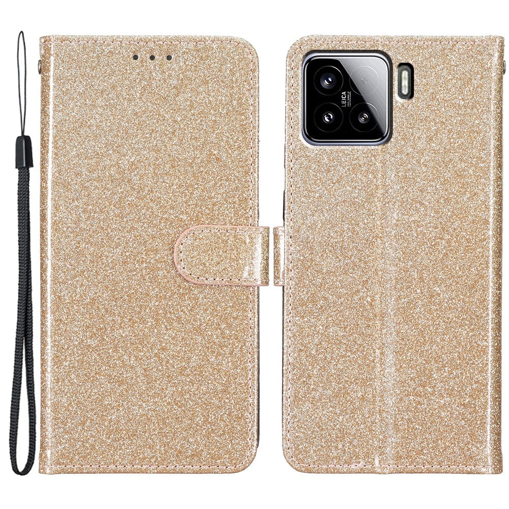 Xiaomi 15 Pro Plånboksfodral Glitter Anti-rep Läder mobilfodral Stativ