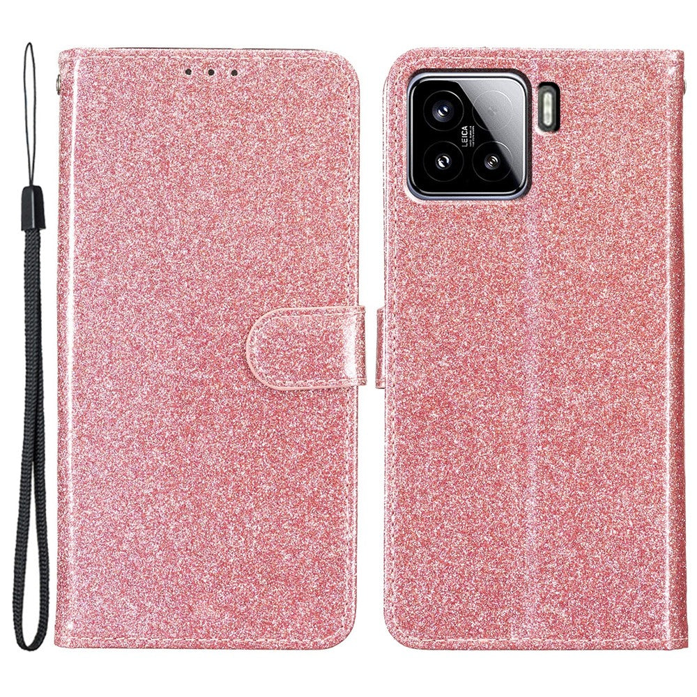 Xiaomi 15 Pro Plånboksfodral Glitter Anti-rep Läder mobilfodral Stativ