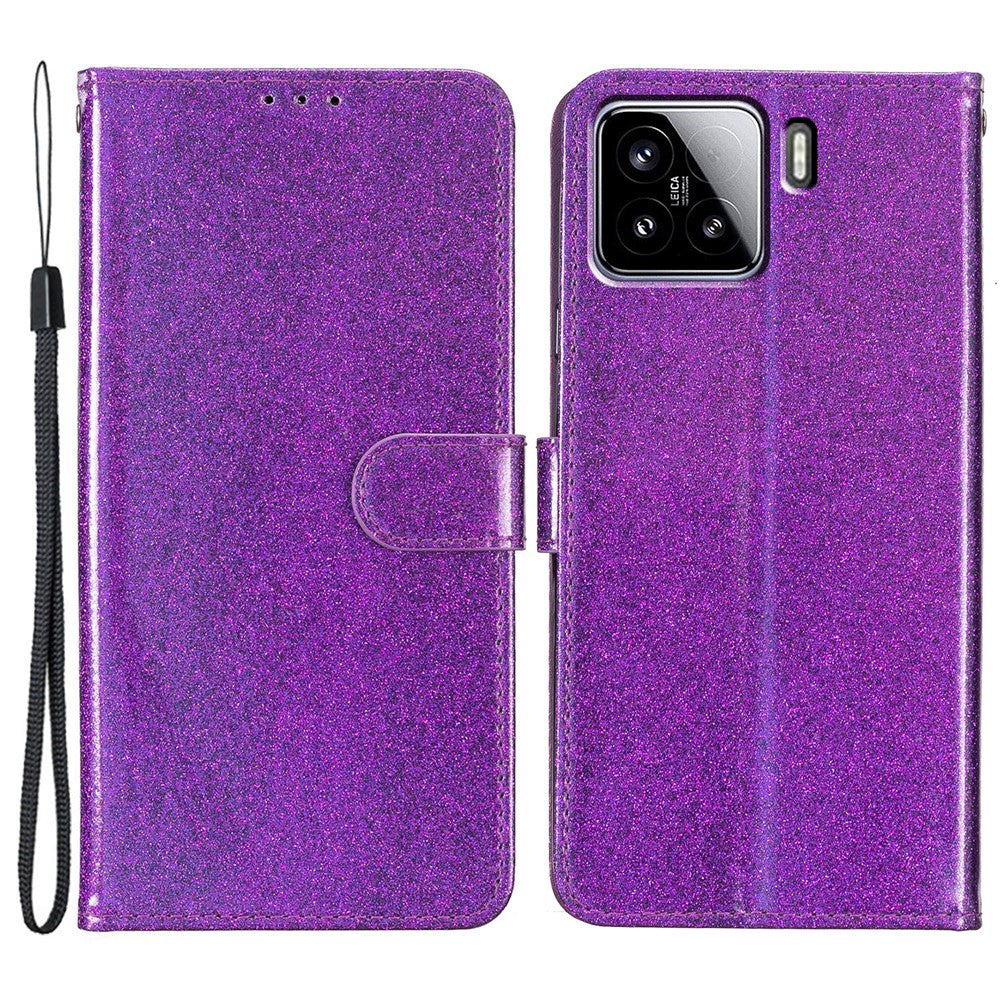 Xiaomi 15 Pro Plånboksfodral Glitter Anti-rep Läder mobilfodral Stativ
