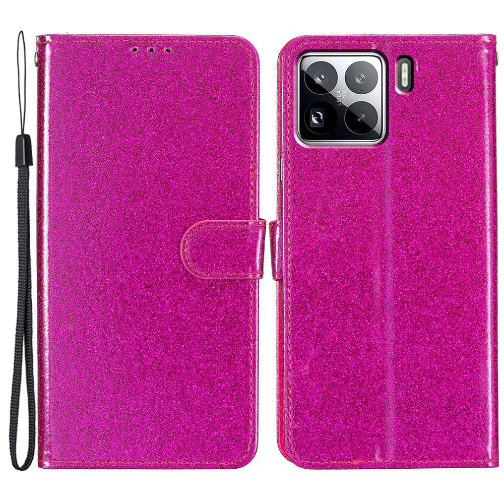 For Xiaomi 15 Wallet Case Glitter Anti-Scratch Leather Phone Cover Stand