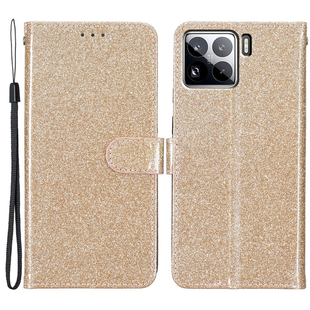 For Xiaomi 15 Wallet Case Glitter Anti-Scratch Leather Phone Cover Stand