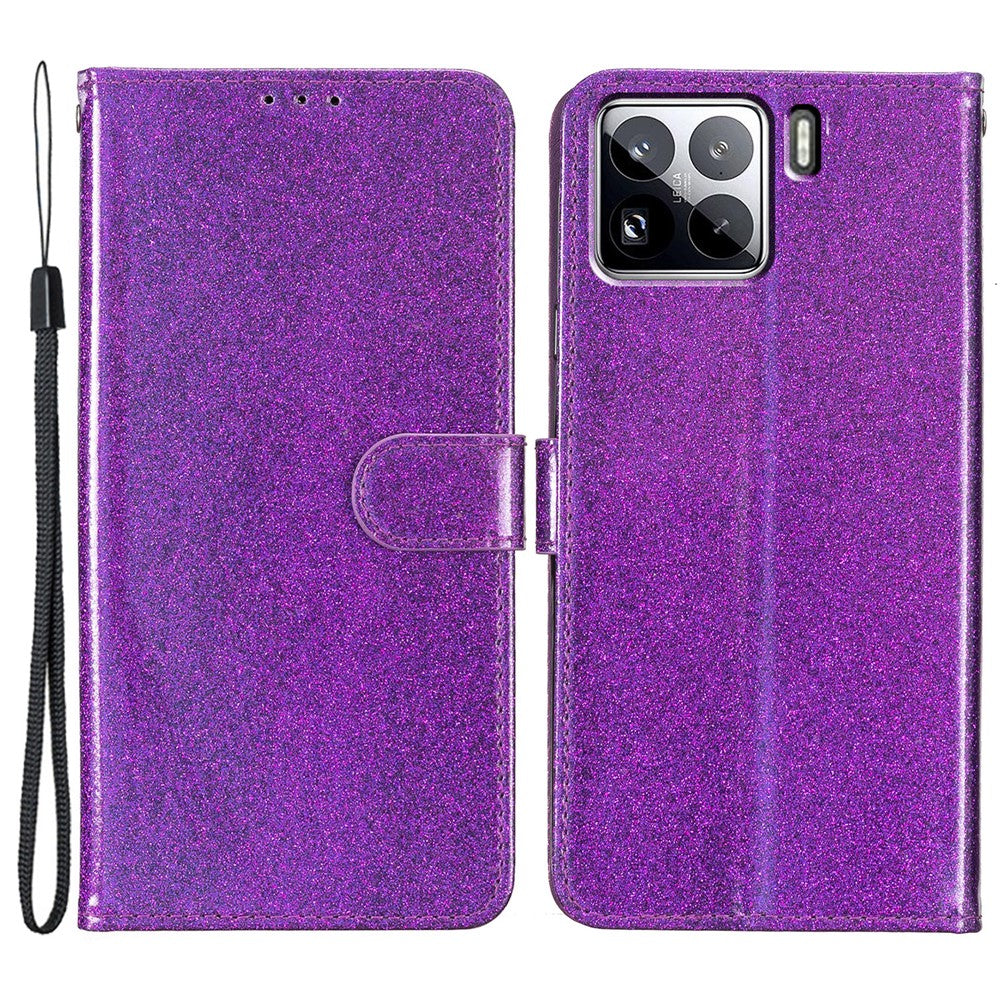 For Xiaomi 15 Wallet Case Glitter Anti-Scratch Leather Phone Cover Stand