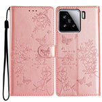 For Xiaomi 15 Wallet Phone Case Butterfly Floral Imprint Leather Flip Cover