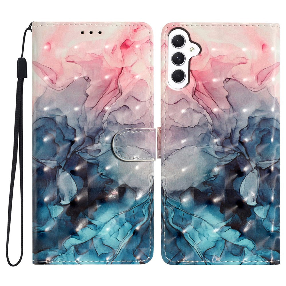 Samsung Galaxy A18 5G / A18 4G / A17 5G / A17 4G / A26 5G-mobilcover i PU-læder, tegnebogsetui med 3D-mønstertryk