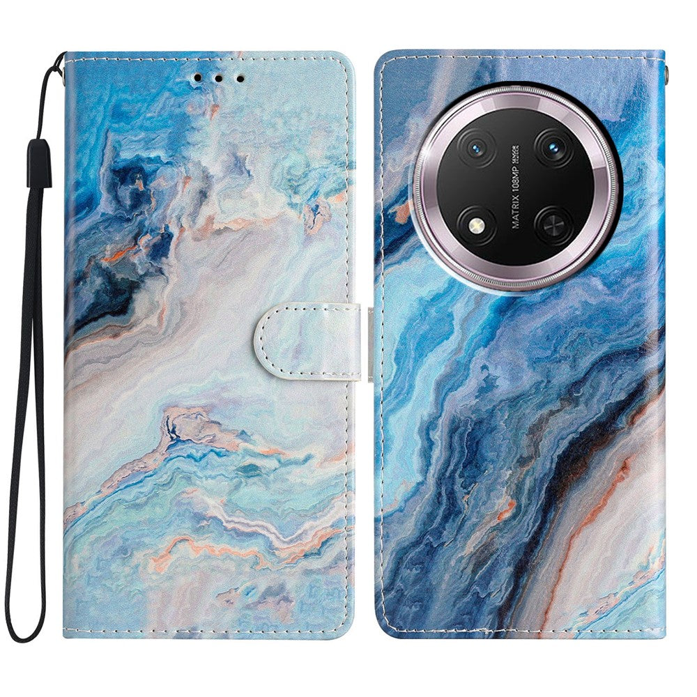For Honor Magic7 Lite 5G / X9c 5G / X60 Pro 5G Wallet Case PU Leather Pattern Printing Stand Phone Cover with Strap