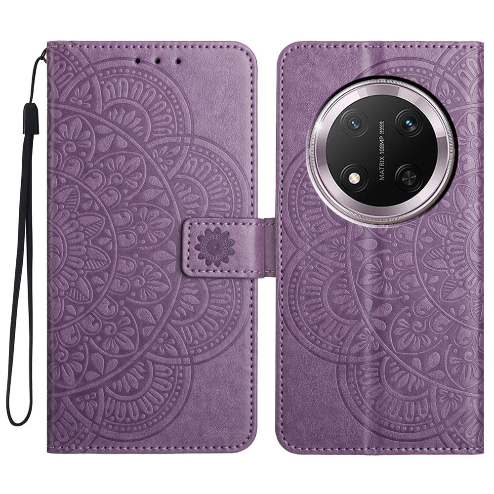 For Honor Magic7 Lite 5G / X9c 5G / X60 Pro 5G Leather Case with Card Slots Mandala Pattern Phone Cover Stand