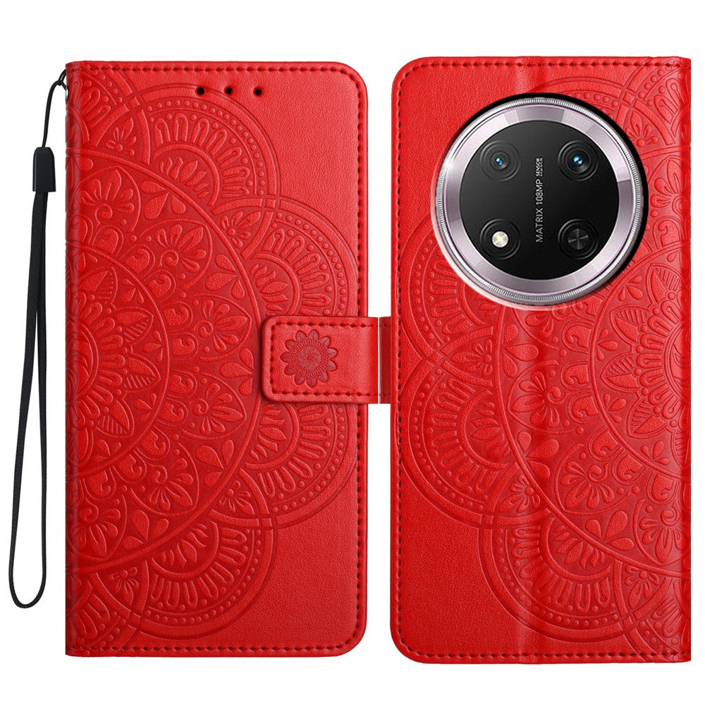 For Honor Magic7 Lite 5G / X9c 5G / X60 Pro 5G Leather Case with Card Slots Mandala Pattern Phone Cover Stand