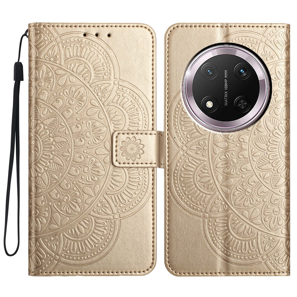 For Honor Magic7 Lite 5G / X9c 5G / X60 Pro 5G Leather Case with Card Slots Mandala Pattern Phone Cover Stand